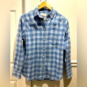 NWT J. Crew Blue Checkerboard Button-Down sz 4
